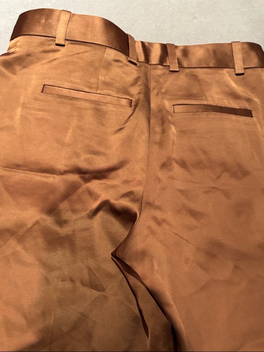 COS Wide-Leg High-Rise satin Trousers in Brown in size 2 - Picture 10 of 10